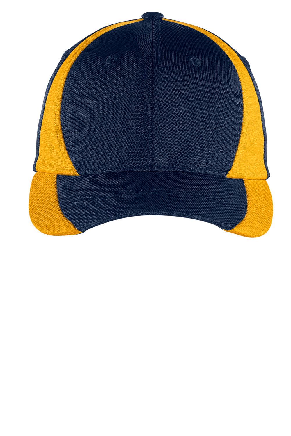 Sport-Tek STC11 Dry Zone Moisture Wicking Adjustable Hat True Navy Blue/Gold Flat Front