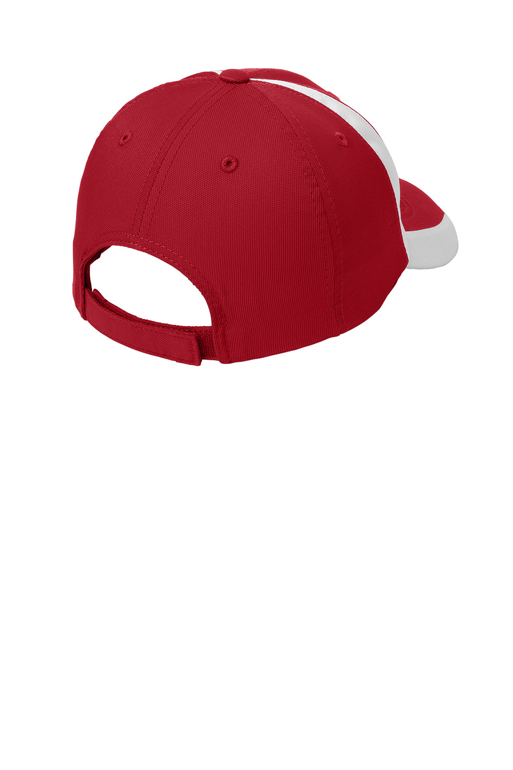 Sport-Tek STC11 Dry Zone Moisture Wicking Adjustable Hat True Red/White Flat Back