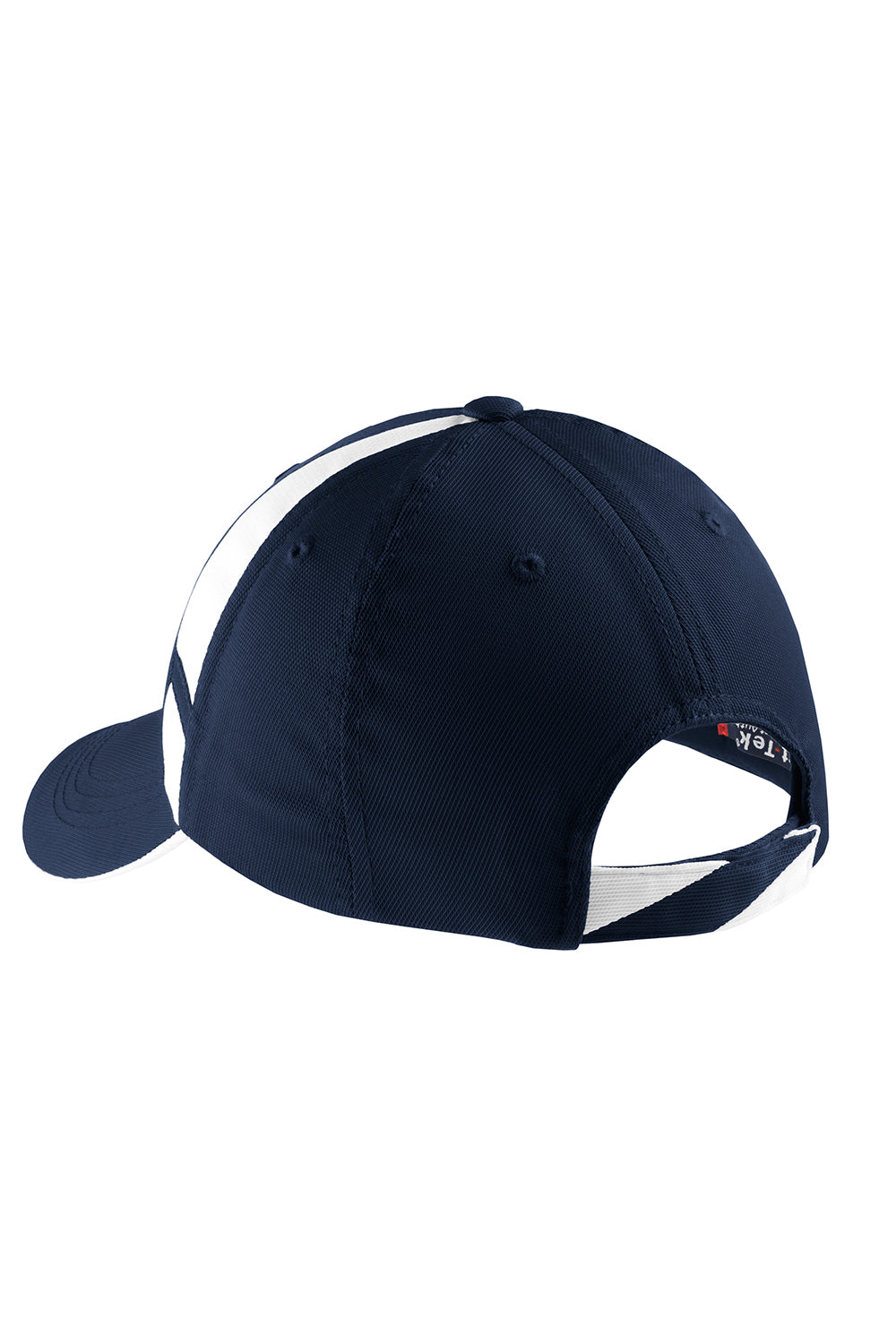 Sport-Tek STC12 Dry Zone Moisture Wicking Adjustable Hat True Navy Blue/White Flat Back