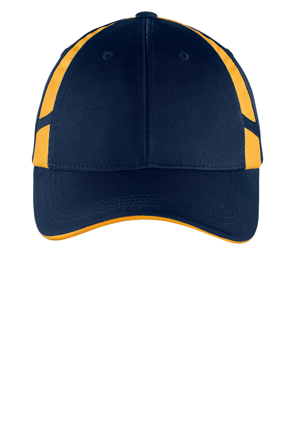 Sport-Tek STC12 Dry Zone Moisture Wicking Adjustable Hat True Navy Blue/Gold Flat Front