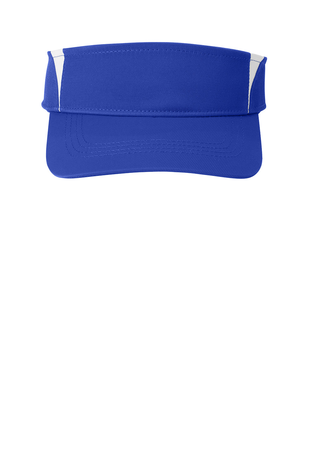 Sport-Tek STC13 Dry Zone Moisture Wicking Colorblock Adjustable Visor True Royal Blue/White Flat Front