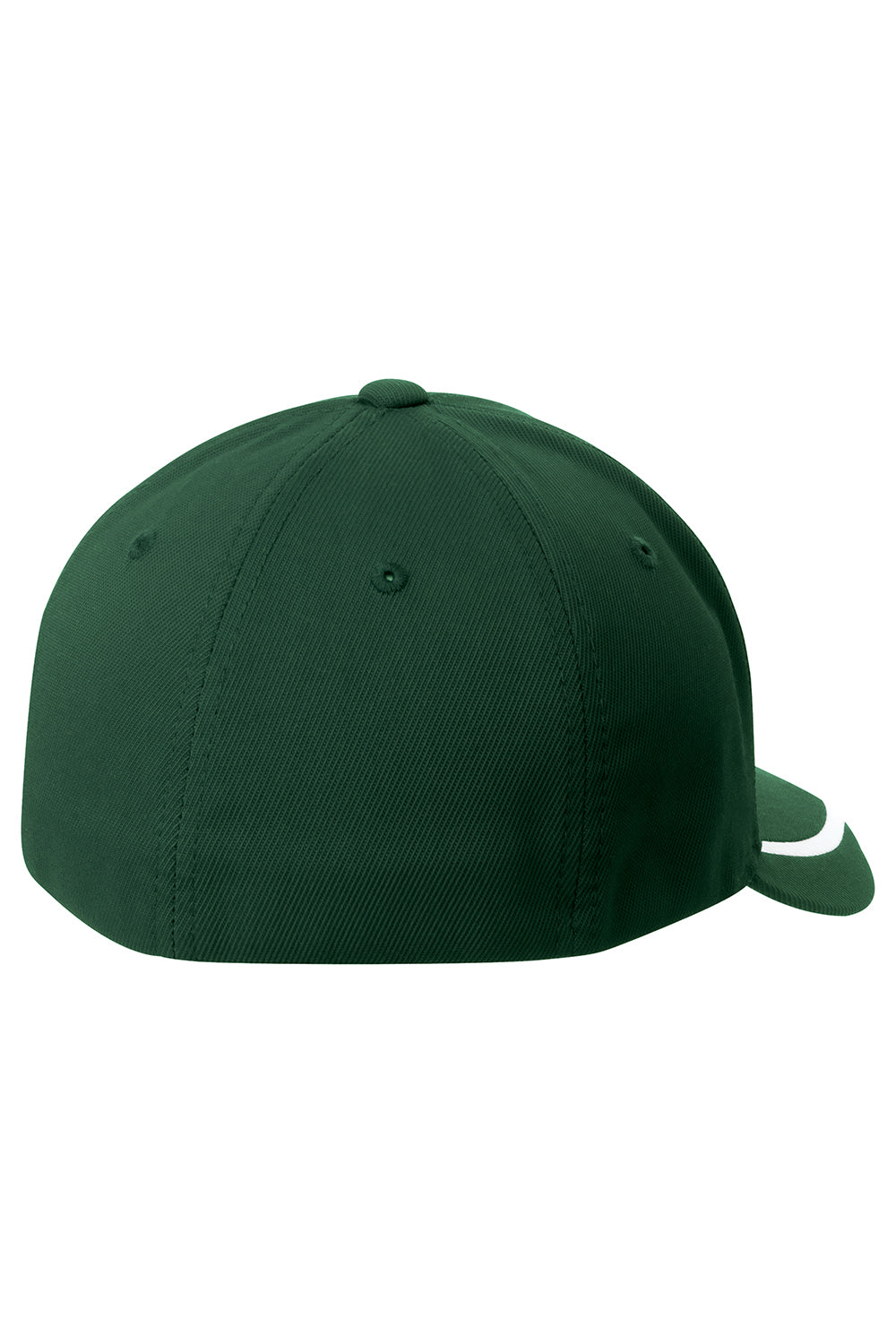 Sport-Tek STC16 Moisture Wicking Stretch Fit Hat Forest Green/White Flat Back