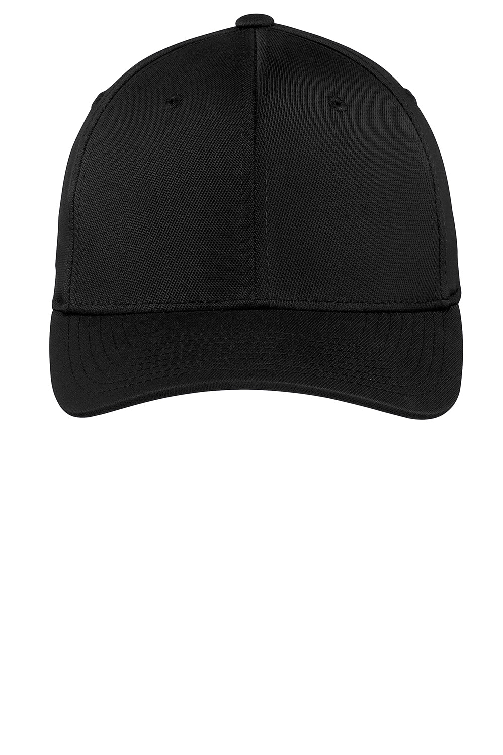 Sport-Tek STC17 Moisture Wicking Stretch Fit Hat Black Flat Front