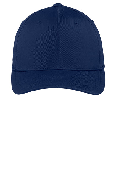 Sport-Tek STC17 Moisture Wicking Stretch Fit Hat True Navy Blue Flat Front