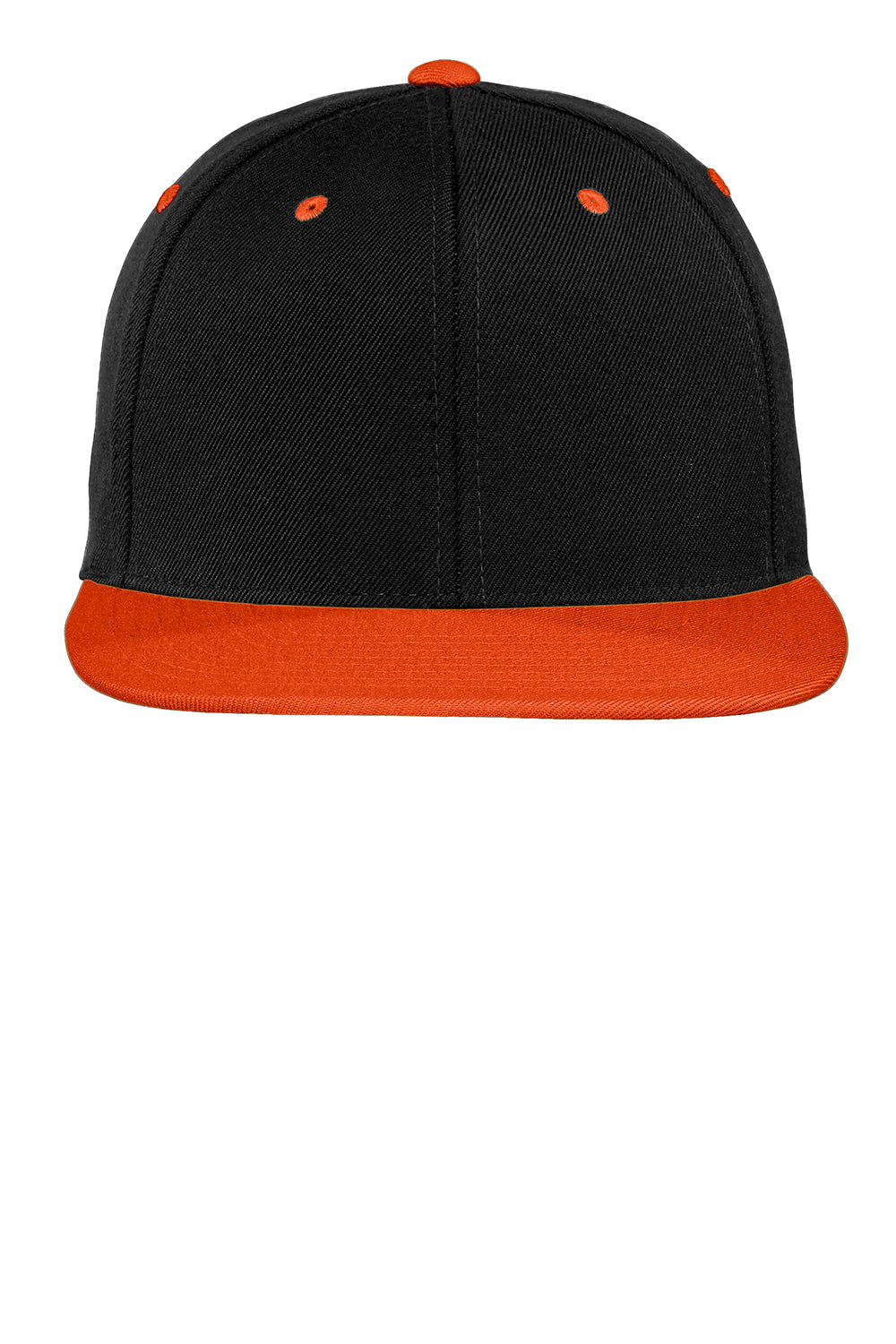 Sport-Tek STC19 Adjustable Hat Black/Deep Orange Flat Front