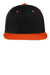 Sport-Tek STC19 Adjustable Hat Black/Deep Orange Flat Front