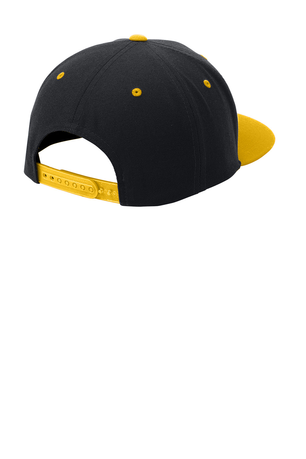 Sport-Tek STC19 Adjustable Hat Black/Gold Flat Back