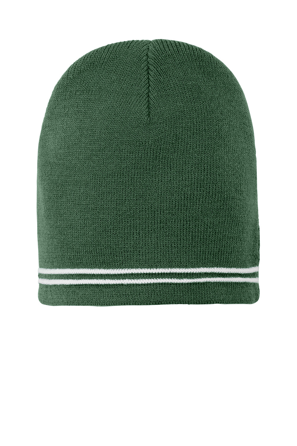 Sport-Tek STC20 Spectator Beanie Forest Green/White Flat Front