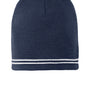 Sport-Tek Mens Spectator Beanie - True Navy Blue/White