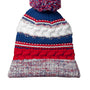 Sport-Tek Mens Pom Pom Team Beanie - True Red/True Royal Blue/White