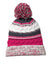 Sport-Tek STC21 Pom Pom Team Beanie Raspberry Pink/Iron Grey/White Flat Front