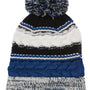 Sport-Tek Mens Pom Pom Team Beanie - True Royal Blue/Black/White