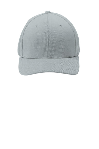 Sport-Tek STC22 Cool & Dry Moisture Wicking Stretch Fit Hat Heather Grey Flat Front