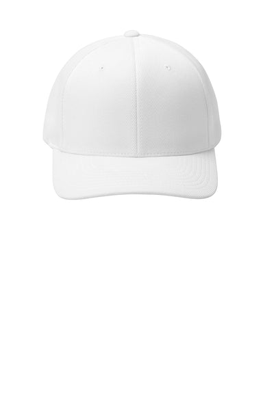 Sport-Tek STC22 Cool & Dry Moisture Wicking Stretch Fit Hat White Flat Front