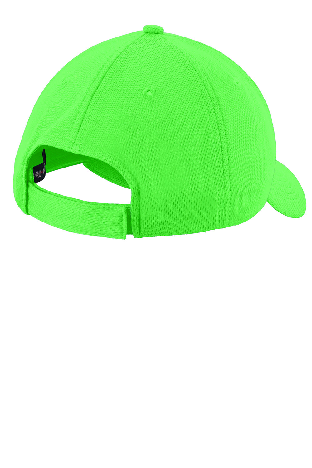 Sport-Tek STC26 Moisture Wicking Adjustable Hat Neon Green Flat Back