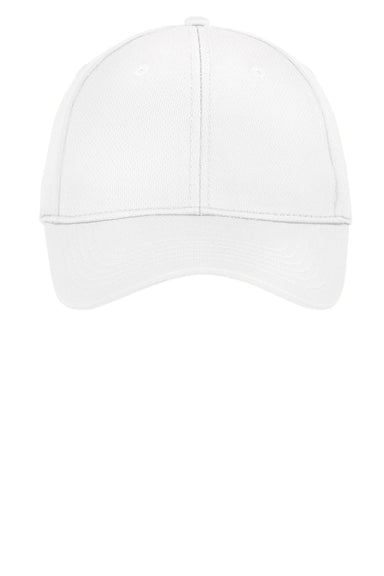 Sport-Tek STC26 Moisture Wicking Adjustable Hat White Flat Front