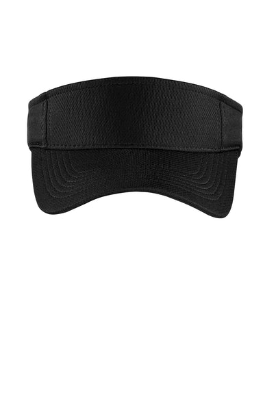 Sport-Tek STC27 Moisture Wicking RacerMesh Adjustable Visor Black Flat Front