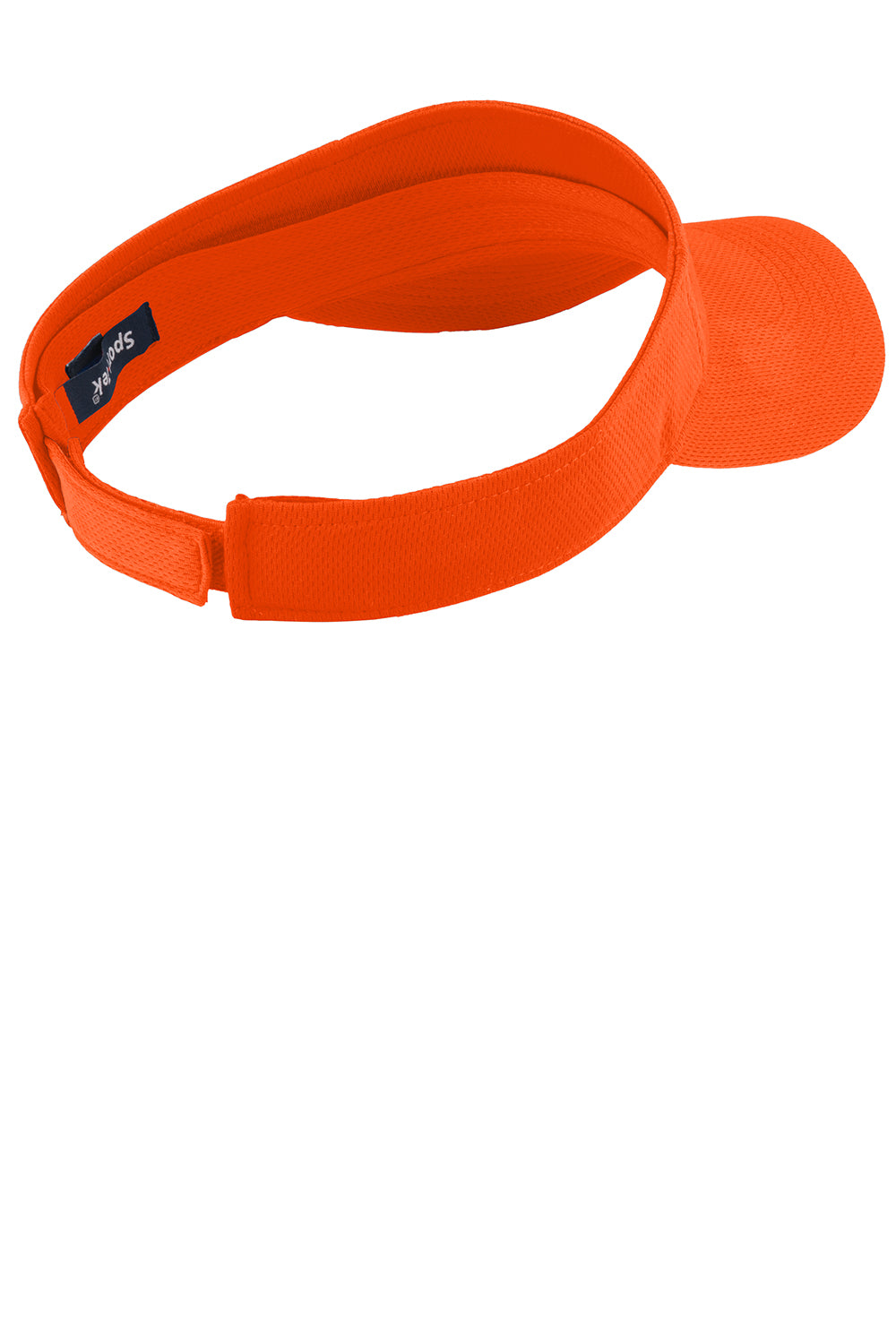 Sport-Tek STC27 Moisture Wicking RacerMesh Adjustable Visor Neon Orange Flat Back