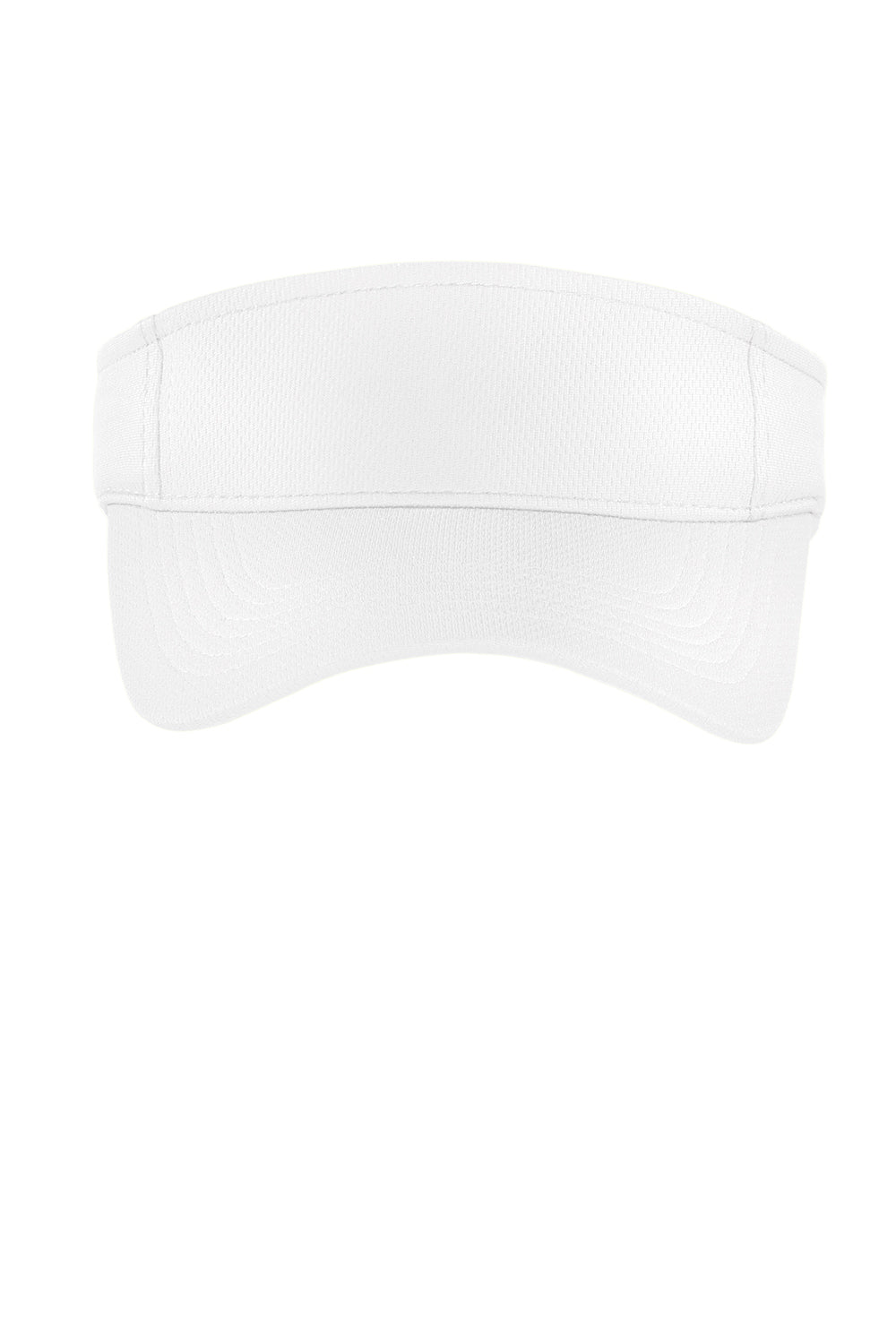 Sport-Tek STC27 Moisture Wicking RacerMesh Adjustable Visor White Flat Front