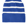 Sport-Tek Mens Striped Beanie - True Royal Blue/White