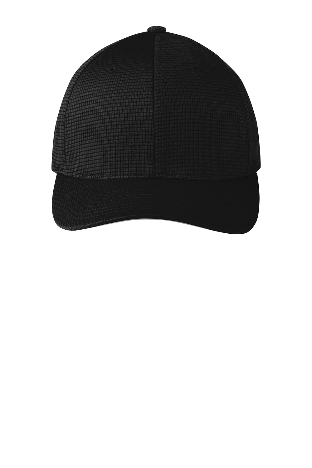 Sport-Tek STC33 Moisture Wicking Stretch Fit Hat Black Flat Front