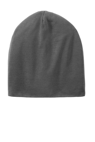 Sport-Tek STC35 PosiCharge Competitor Jersey Knit Slouch Beanie Dark Smoke Grey Flat Front