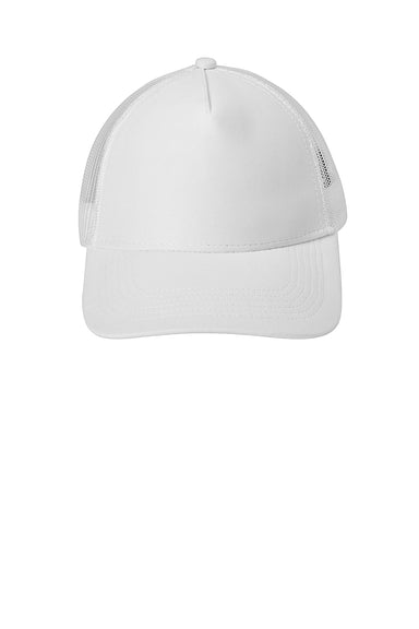 Sport-Tek STC36 Adjustable Trucker Hat White Flat Front