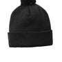 Sport-Tek Mens Solid Pom Pom Beanie - Black