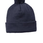 Sport-Tek Mens Solid Pom Pom Beanie - True Navy Blue