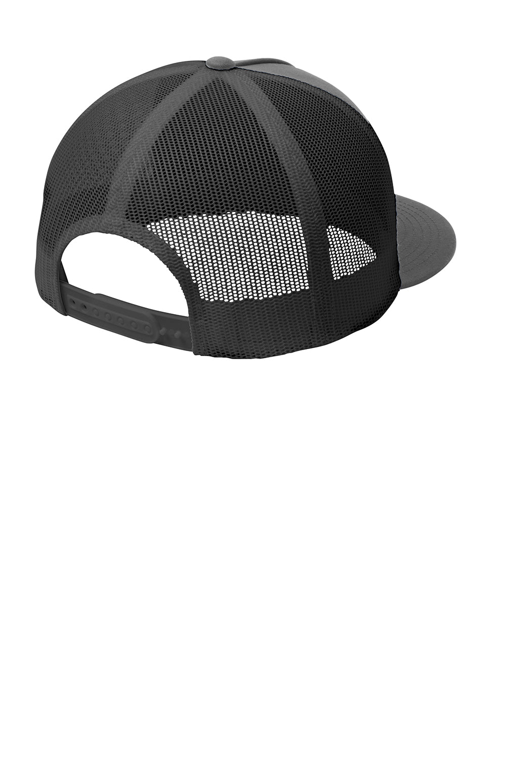 Sport-Tek STC38 Adjustable Trucker Hat Graphite Grey Flat Back