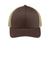 Sport-Tek STC39 Adjustable Trucker Hat Chocolate Brown/Khaki Flat Front