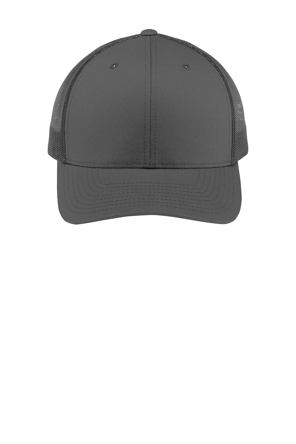 Sport-Tek STC39 Adjustable Trucker Hat Graphite Grey Flat Front