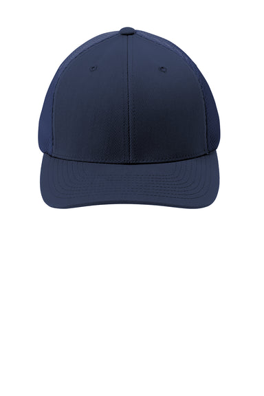 Sport-Tek STC40 Stretch Fit Hat True Navy Blue Flat Front