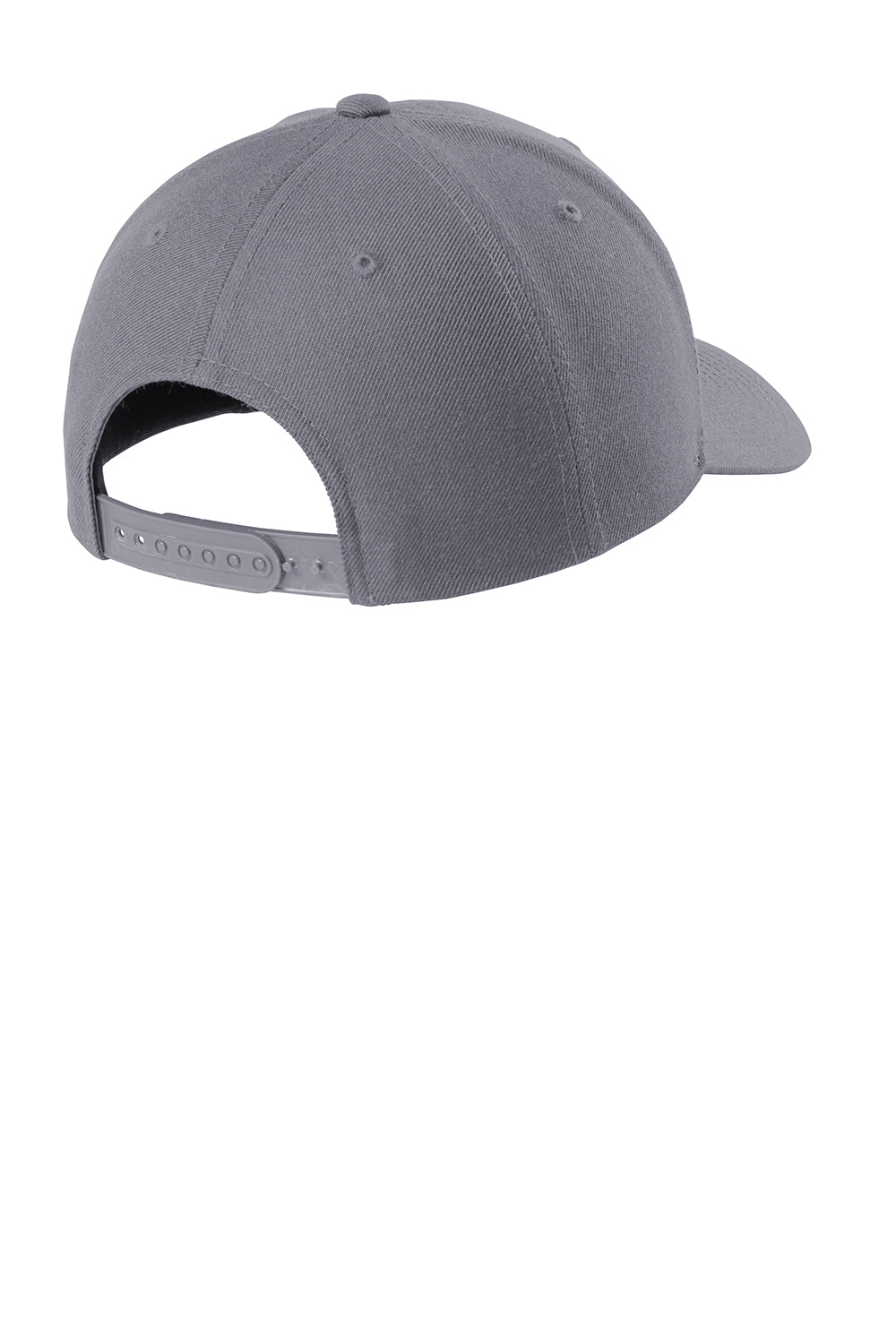 Sport-Tek STC43 Curve Bill Snapback Hat Graphite Grey Flat Back