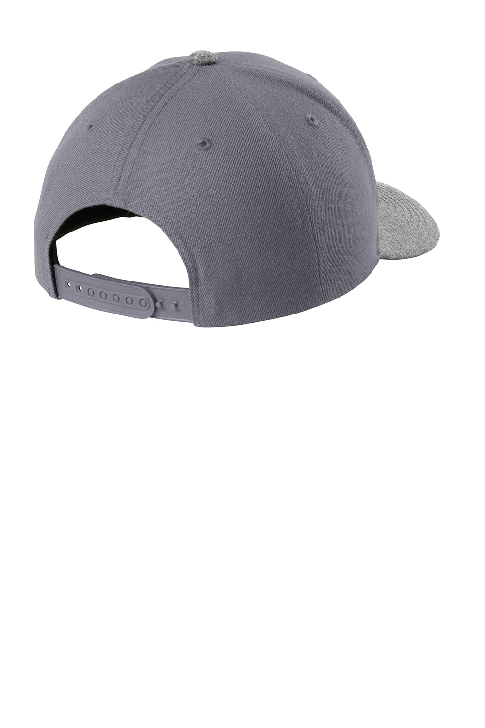 Sport-Tek STC43 Curve Bill Snapback Hat Graphite Grey/Heather Graphite Grey Flat Back