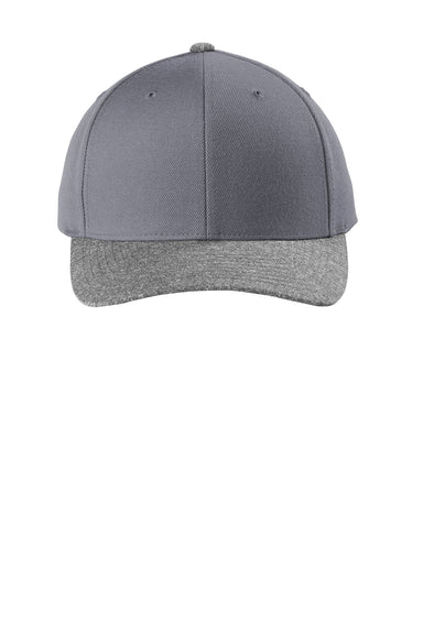 Sport-Tek STC43 Curve Bill Snapback Hat Graphite Grey/Heather Graphite Grey Flat Front