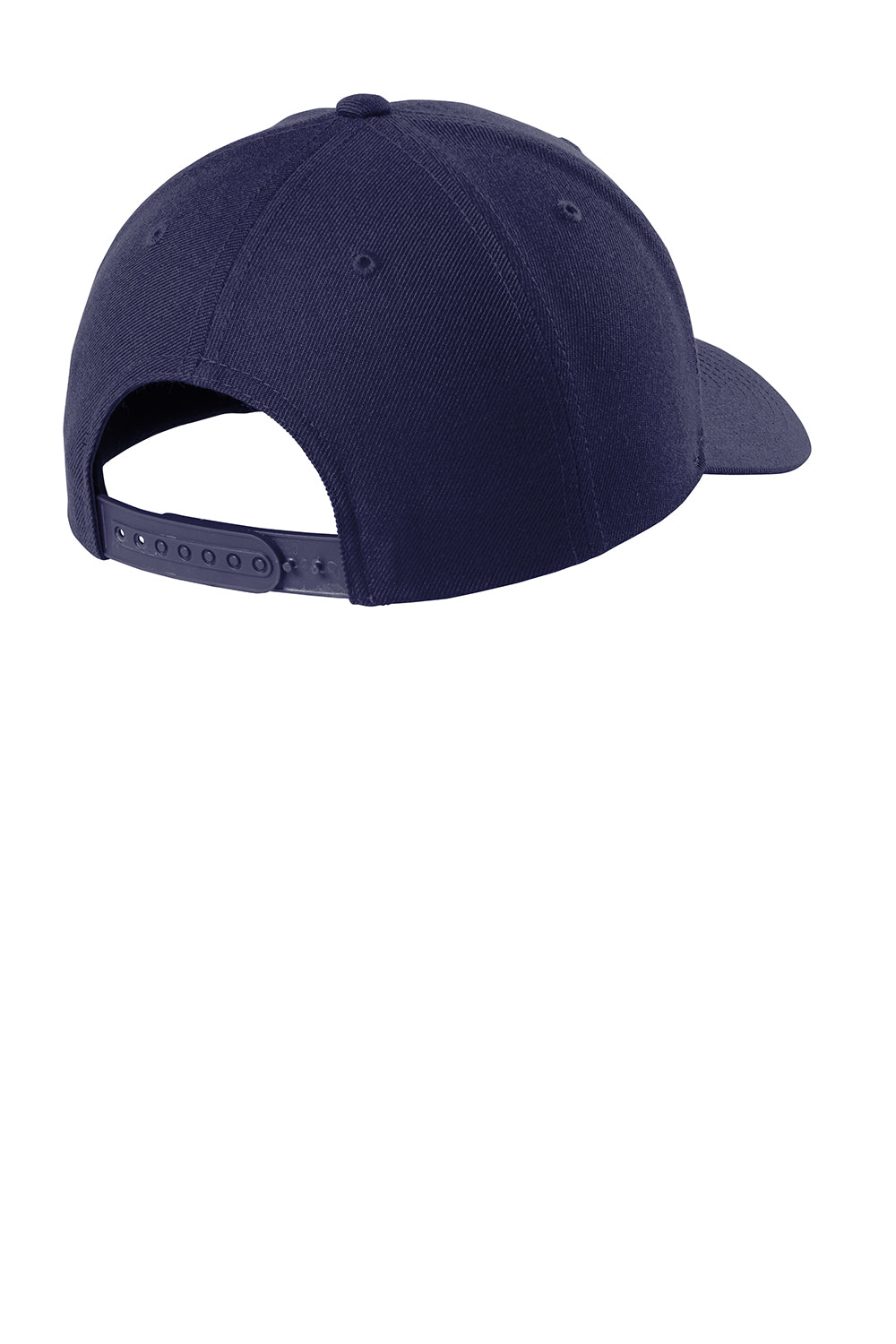 Sport-Tek STC43 Curve Bill Snapback Hat True Navy Blue Flat Back