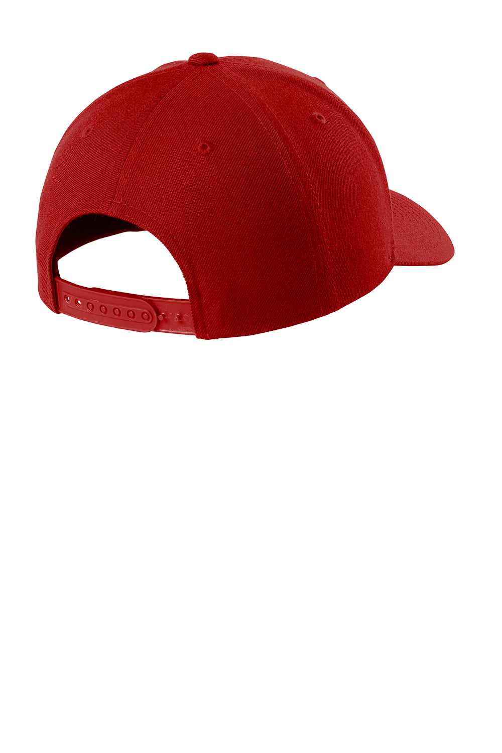 Sport-Tek STC43 Curve Bill Snapback Hat True Red Flat Back