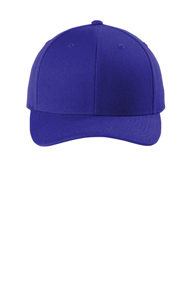 Sport-Tek STC43 Curve Bill Snapback Hat True Royal Blue Flat Front