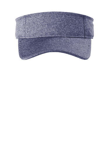 Sport-Tek STC45 Contender Moisture Wicking Adjustable Visor Heather True Navy Blue/True Navy Blue Flat Front