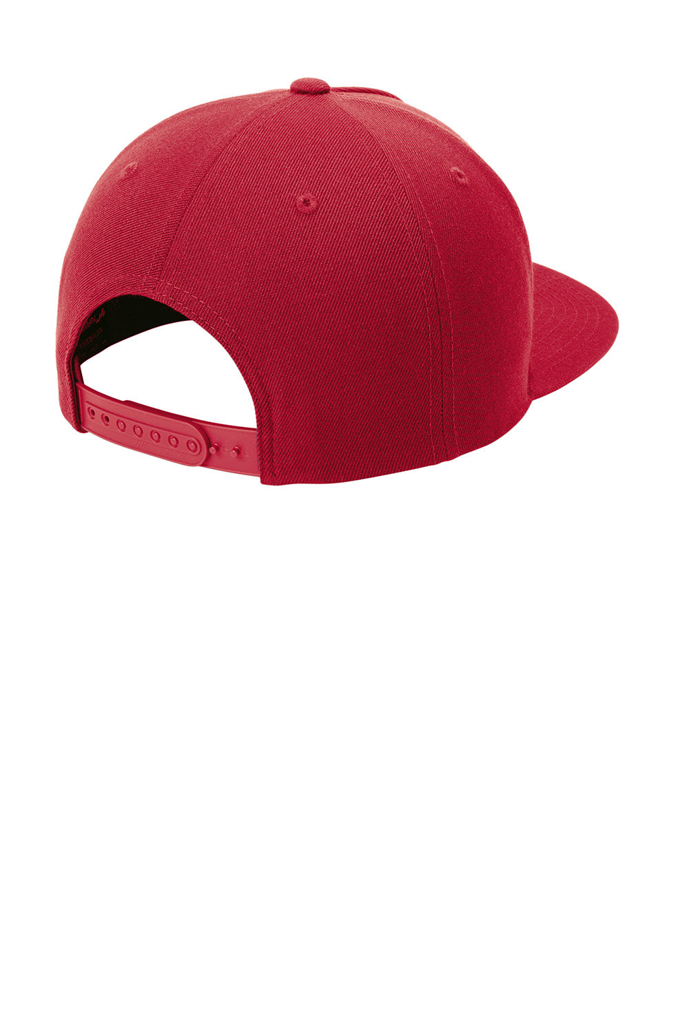 Sport-Tek STC55 Mens Premium 5 Panel Snapback Hat Deep Red Flat Back