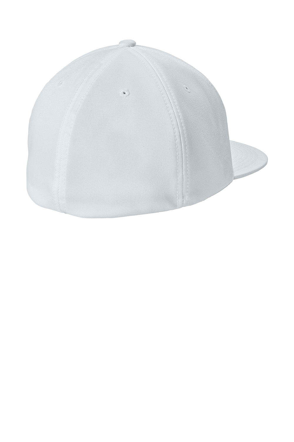 Sport-Tek STC56 Mens Flexfit Flat Bill Hat White Flat Back