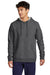 Sport-Tek STF200 Mens Drive Fleece Hooded Sweatshirt Hoodie Heather Graphite Grey Model Front