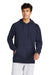 Sport-Tek STF200 Mens Drive Fleece Hooded Sweatshirt Hoodie True Navy Blue Model Front