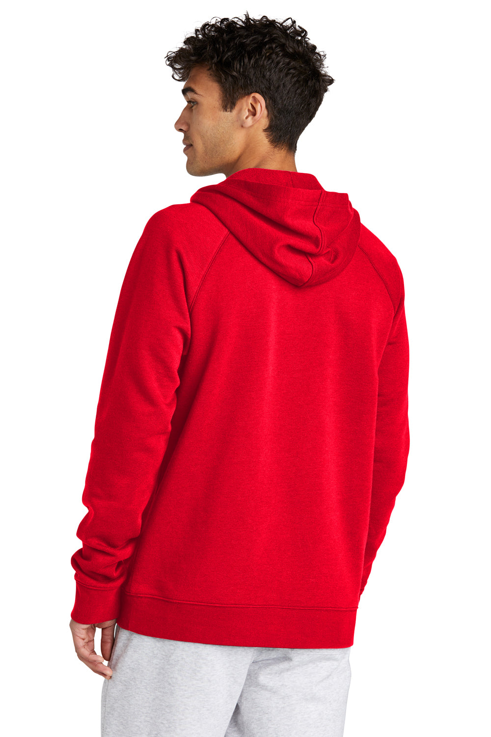 Sport-Tek STF200 Mens Drive Fleece Hooded Sweatshirt Hoodie True Red Model Back