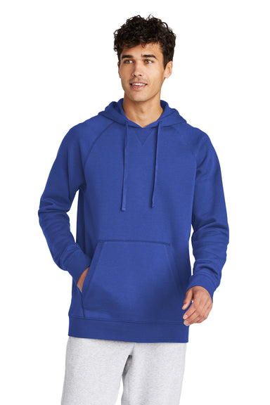 Sport-Tek STF200 Mens Drive Fleece Hooded Sweatshirt Hoodie True Royal Blue Model Front