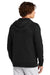 Sport-Tek STF201 Mens Drive Fleece Full Zip Hooded Sweatshirt Hoodie Black Model Back