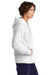 Sport-Tek STF201 Mens Drive Fleece Full Zip Hooded Sweatshirt Hoodie White Model Side