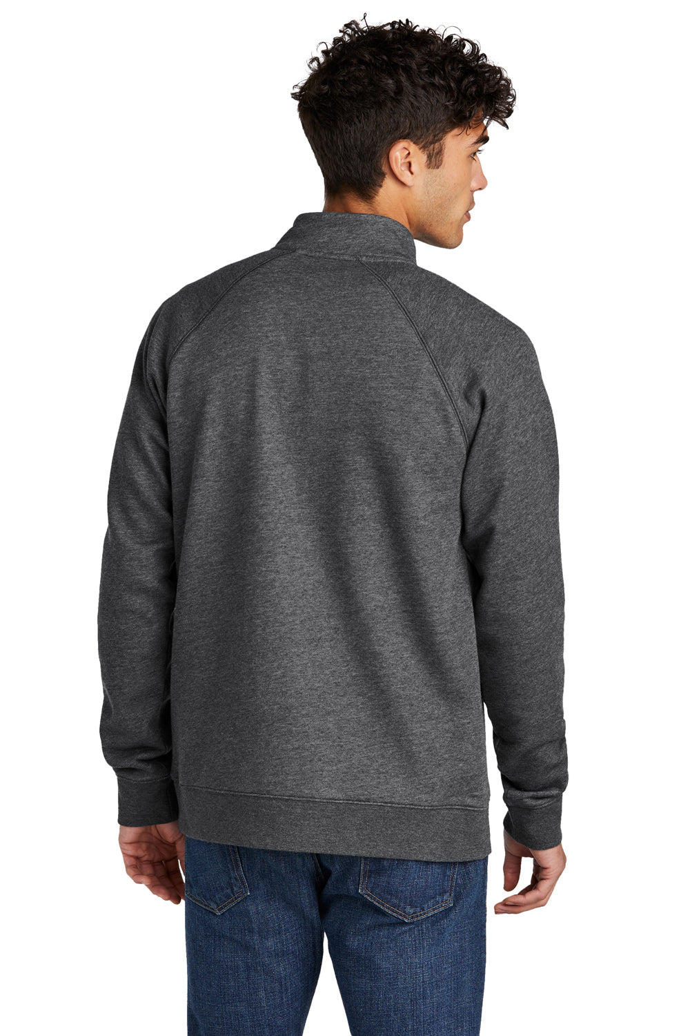 Sport-Tek STF202 Mens Drive Fleece 1/4 Zip Sweatshirt Heather Graphite Grey Model Back