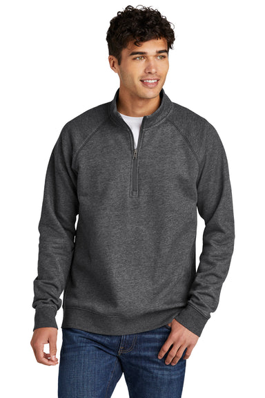 Sport-Tek STF202 Mens Drive Fleece 1/4 Zip Sweatshirt Heather Graphite Grey Model Front